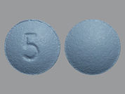 Desloratadine: This is a Tablet imprinted with 5 on the front, nothing on the back.