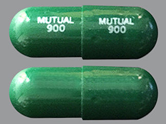 This is a Capsule Er Multiphase 24hr imprinted with MUTUAL  900 on the front, MUTUAL  900 on the back.