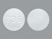 Bupropion Sr: This is a white round Tablet Sustained-release 12 Hr imprinted with 736 on the front, nothing on the back, and is manufactured by SUN PHARMA GLOB.