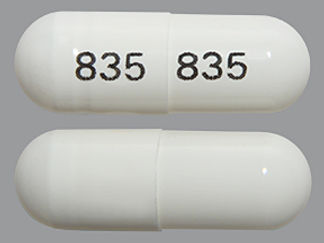 This is a Capsule Er Pellets 24 Hr imprinted with 835 on the front, 835 on the back.