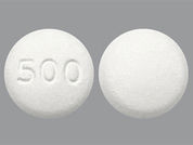 Metformin Hcl: Esto es un Tableta imprimido con 500 en la parte delantera, nada en la parte posterior.