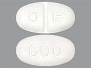 Gabapentin: This is a Tablet imprinted with O E on the front, 600 on the back.