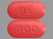 Azithromycin: This is a Tablet imprinted with OE on the front, 500 on the back.