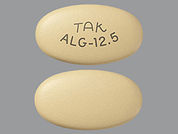 Alogliptin: Esto es un Tableta imprimido con TAK  ALG-12.5 en la parte delantera, nada en la parte posterior, y es fabricado por None.