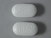 Actoplus Met: This is a Tablet imprinted with 4833M on the front, 15/850 on the back.