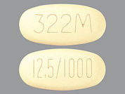 Alogliptin-Metformin: Esto es un Tableta imprimido con 12.5/1000 en la parte delantera, 322M en la parte posterior, y es fabricado por None.