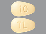 Trintellix: Esto es un Tableta imprimido con 10 en la parte delantera, TL en la parte posterior, y es fabricado por None.