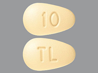 This is a Tablet imprinted with 10 on the front, TL on the back.
