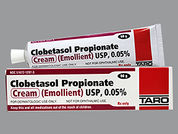 Clobetasol E: Esto es un Crema imprimido con nada en la parte delantera, nada en la parte posterior, y es fabricado por None.