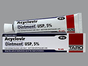 Acyclovir: Esto es un Ungüento imprimido con nada en la parte delantera, nada en la parte posterior, y es fabricado por None.