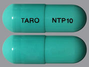 Nortriptyline Hcl: This is a Capsule imprinted with TARO on the front, NTP 10 on the back.