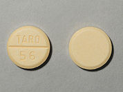Amiodarone Hcl: Esto es un Tableta imprimido con TARO  56 en la parte delantera, nada en la parte posterior, y es fabricado por None.