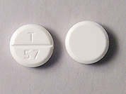 Ketoconazole: This is a white round Tablet imprinted with T  57 on the front, nothing on the back, and is manufactured by TARO/SUN PHARMA.