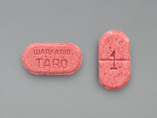 This is a Tablet imprinted with 1 on the front, WARFARIN  TARO on the back.