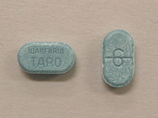 This is a Tablet imprinted with 6 on the front, WARFARIN  TARO on the back.