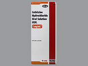 Cetirizine Hcl: This is a Solution Oral imprinted with nothing on the front, nothing on the back.