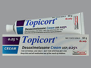 Topicort: This is a Cream imprinted with nothing on the front, nothing on the back.