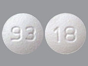 Tolterodine Tartrate: This is a Tablet imprinted with 93 on the front, 18 on the back.