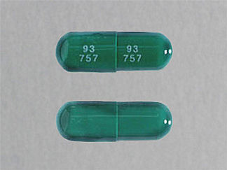 This is a Capsule imprinted with 93  757 on the front, 93  757 on the back.