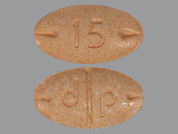 Adderall: This is a Tablet imprinted with 15 on the front, d p on the back.