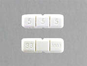 Buspirone Hcl: Esto es un Tableta blanco rectangular imprimido con 93 1003 en la parte delantera, 5 5 5 en la parte posterior, y es fabricado por TEVA USA.