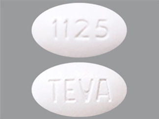 This is a Tablet imprinted with TEVA on the front, 1125 on the back.