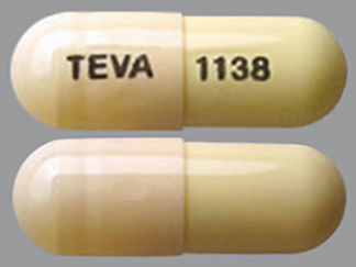 This is a Capsule imprinted with TEVA on the front, 1138 on the back.