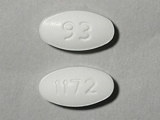 This is a Tablet imprinted with 93 on the front, 1172 on the back.
