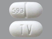 Doxazosin Mesylate: This is a Tablet imprinted with 593 on the front, TV on the back.