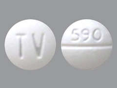This is a Tablet imprinted with 590 on the front, TV on the back.