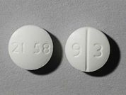 Trimethoprim: This is a Tablet imprinted with 9 3 on the front, 21 58 on the back.