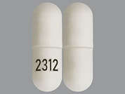 Alvimopan: This is a white oblong Capsule imprinted with 2312 on the front, nothing on the back, and is manufactured by TEVA USA.