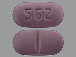 This is a Tablet imprinted with 562 on the front, nothing on the back.