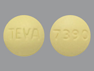 This is a Tablet imprinted with TEVA on the front, 7390 on the back.