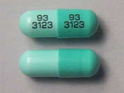 Dicloxacillin Sodium: This is a light green oblong Capsule imprinted with 93  3123 on the front, 93  3123 on the back, and is manufactured by TEVA USA.