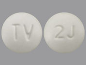 Methylergonovine Maleate: This is a Tablet imprinted with TV on the front, 2J on the back.