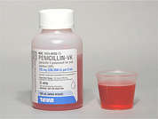 Penicillin V Potassium: This is a red Solution Reconstituted Oral imprinted with nothing on the front, nothing on the back, and is manufactured by TEVA USA.