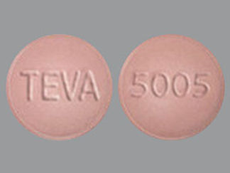 This is a Tablet imprinted with TEVA on the front, 5005 on the back.