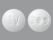 Hydroxyzine Hcl: Esto es un Tableta imprimido con TV en la parte delantera, 309 en la parte posterior, y es fabricado por None.