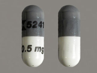 This is a Capsule imprinted with logo and 5241 on the front, 0.5 mg on the back.
