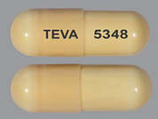 Methylphenidate Er (La): Esto es un Cápsula LP Bifásico 50-50 color café claro oblongo imprimido con TEVA en la parte delantera, 5348 en la parte posterior, y es fabricado por TEVA USA.