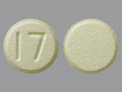 Clozapine Odt: This is a Tablet Disintegrating imprinted with I7 on the front, nothing on the back.