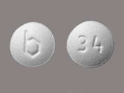 Mimvey: This is a white round Tablet imprinted with b on the front, 34 on the back, and is manufactured by TEVA USA.