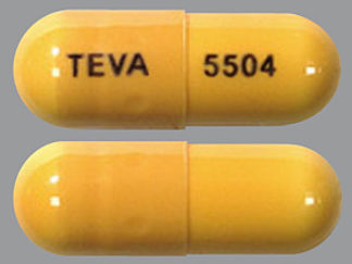 This is a Capsule imprinted with TEVA on the front, 5504 on the back.