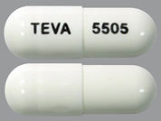 Olanzapine-Fluoxetine Hcl: This is a Capsule imprinted with TEVA on the front, 5505 on the back.