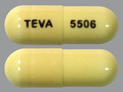 Olanzapine-Fluoxetine Hcl: This is a Capsule imprinted with TEVA on the front, 5506 on the back.