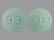 Pravastatin Sodium: This is a Tablet imprinted with 93 on the front, 7202 on the back.