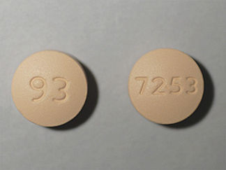 This is a Tablet imprinted with 93 on the front, 7253 on the back.