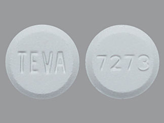 This is a Tablet imprinted with TEVA on the front, 7273 on the back.