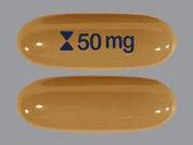 Cyclosporine: This is a Capsule imprinted with logo and 50 mg on the front, nothing on the back.